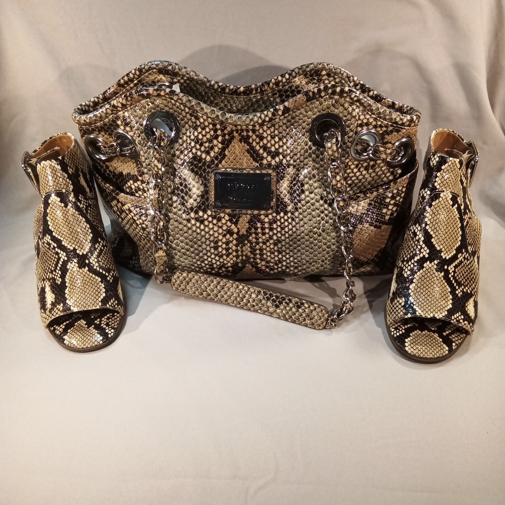Nicole Miller Python Bag + Vionic Snakeskin Heels Set‎ 6.5W